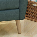 Mid Century Fabric Channel Stitch Club Chair with Channel Stitch Detail - Blue