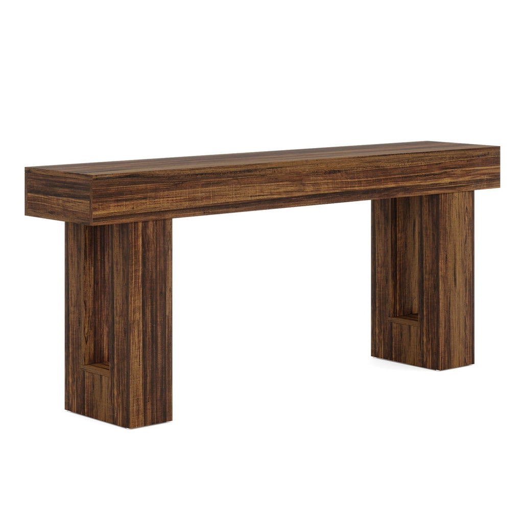 Extra Long Narrow Console Table with Open Storage Shelf - Dark Brown, Light Brown, or Dark Gray