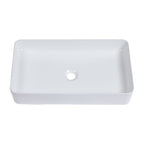 Modern Ceramic Rectangular Bathroom Vessel Sink with European Design - White or Black