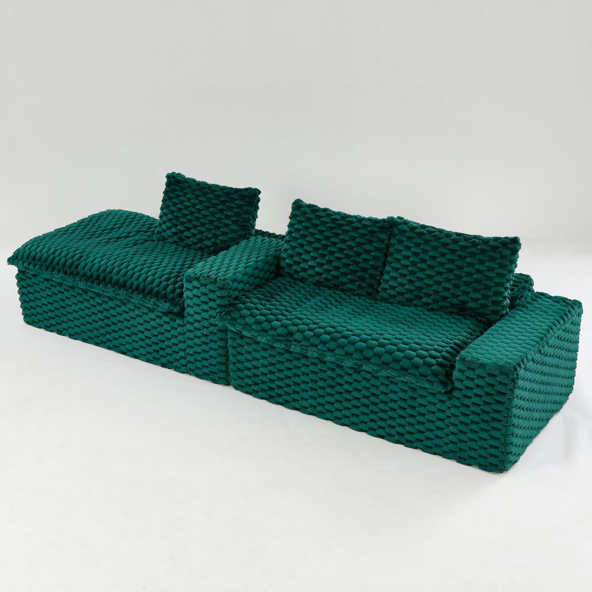 Convertible Modular Sectional Sofa with Twin Seat and Chaise - Multiple Colors