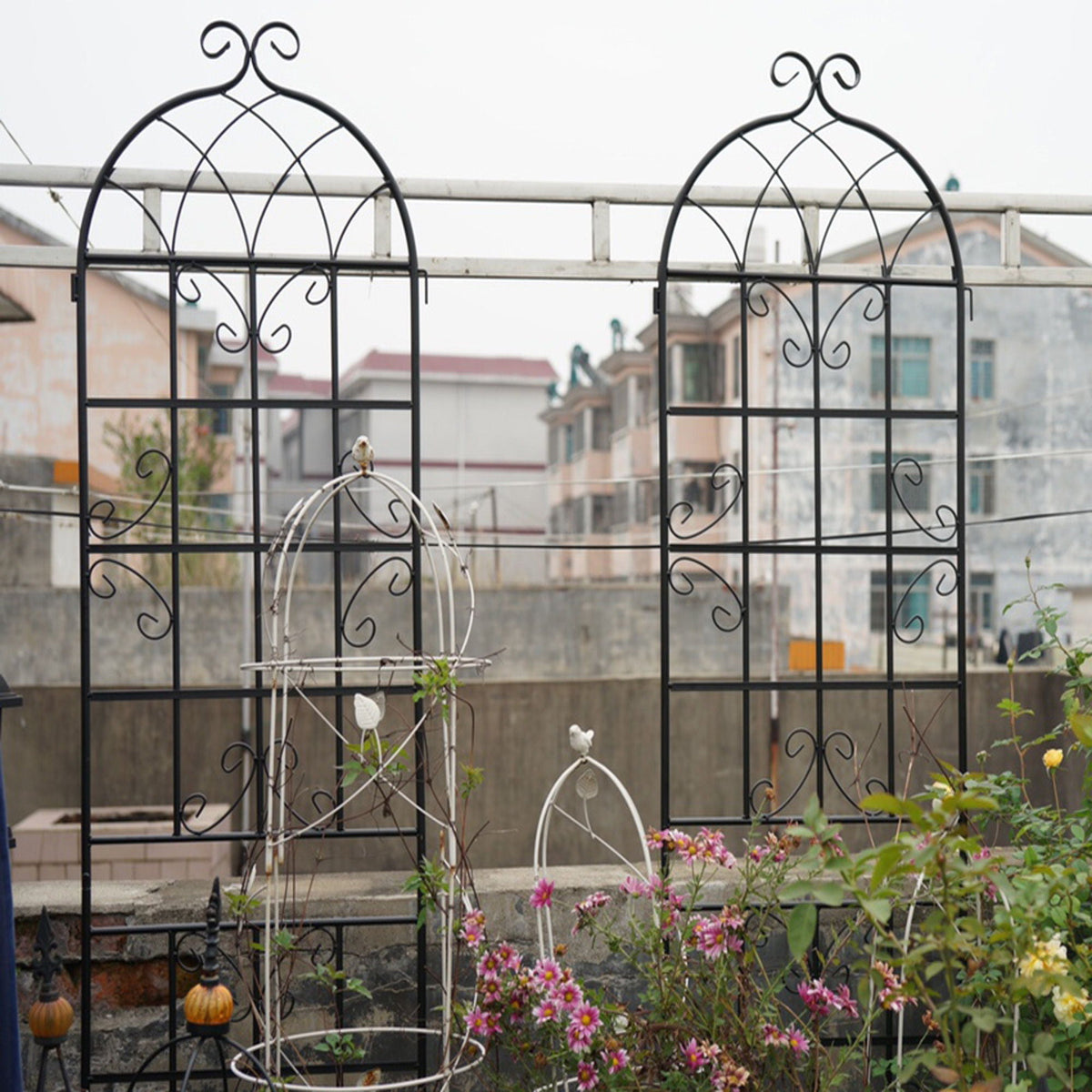 Metal Garden Rustproof Trellis for Climbing Plants – Outdoor Flower Support