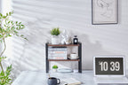 2-Tier Adjustable Storage Shelves with MDF & Metal Frame - Rustic Wood Look