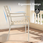 Iron Terrace Dining Chairs with Ecoating Finish - Cream Color