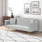 Convertible Fabric Futon Sofa Bed with Adjustable Positions - Multiple Colors