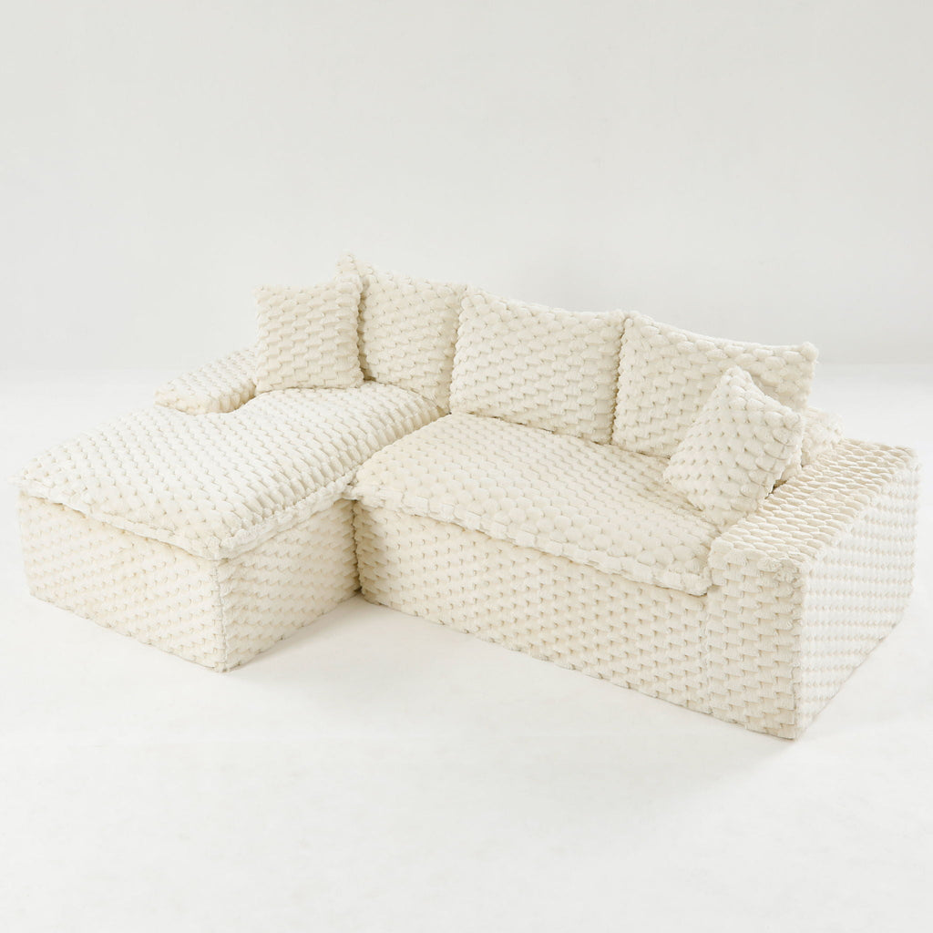 Convertible Modular Sectional Sofa with Twin Seat and Chaise - Multiple Colors
