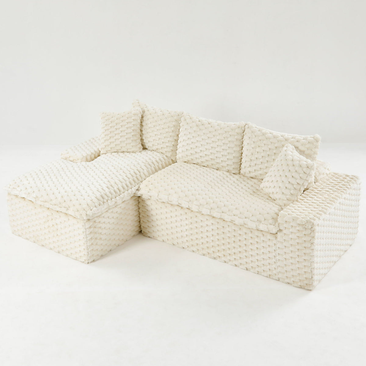 Convertible Modular Sectional Sofa with Twin Seat and Chaise - Multiple Colors