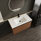 Bathroom Vanity Set with Resin Countertop Sink - Dark Brown