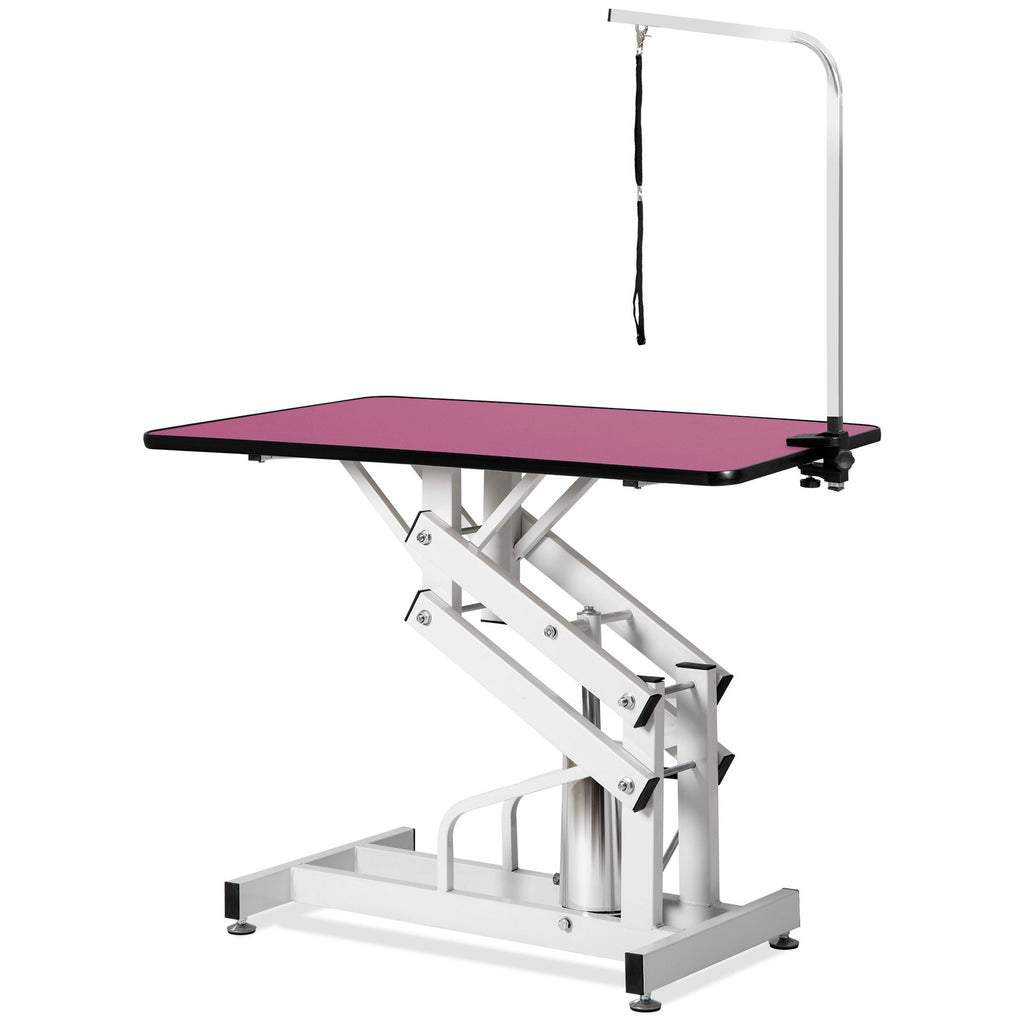 Hydraulic Pet Grooming Table with Adjustable Height - Purple or Pink