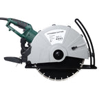 Portable Electric Circular Concrete Saw with 14" Wet/Dry Diamond Blade - Green