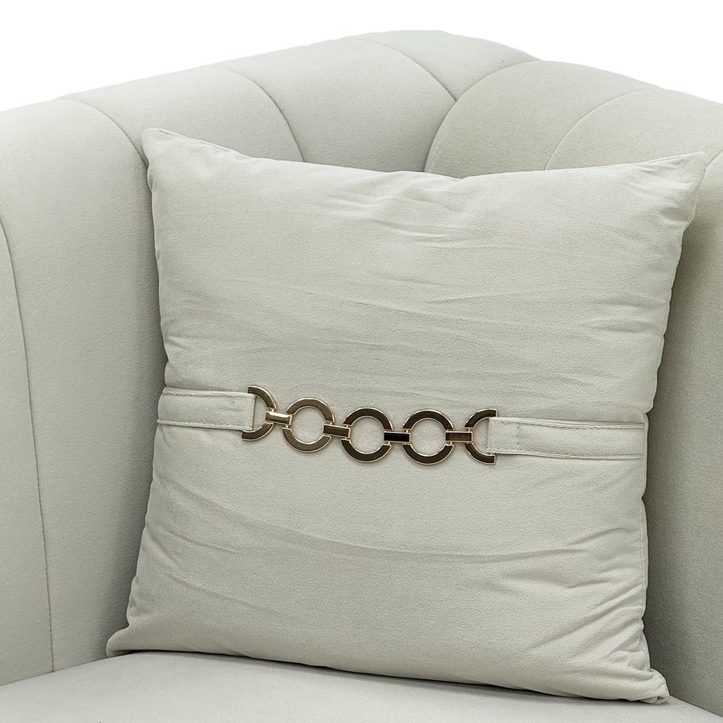 FX-P82B-BE Velvet 3-Seater Sofa