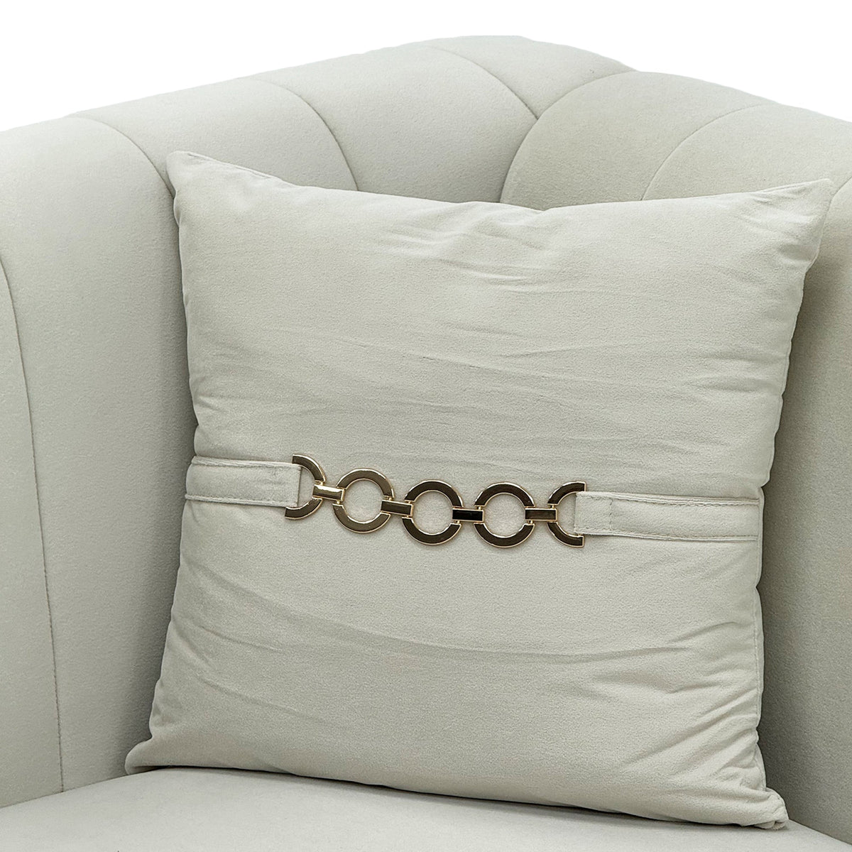 FX-P82B-BE Velvet 3-Seater Sofa