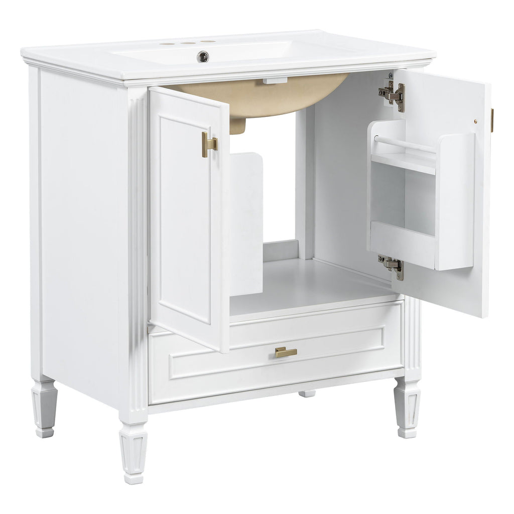 Freestanding Vanity with Drawer & Soft Close Doors - Green or White