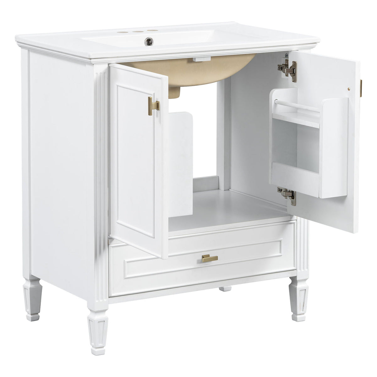 Freestanding Vanity with Drawer & Soft Close Doors - Green or White