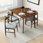 Modern Rectangular Dining Table with Solid Wood Construction - Dark Brown or White