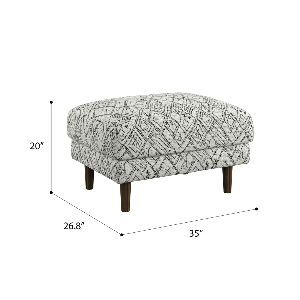 Abstract Ottoman - Upholstered Ottoman with Engineered Wood Frame - Black