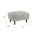 Abstract Ottoman - Upholstered Ottoman with Engineered Wood Frame - Black