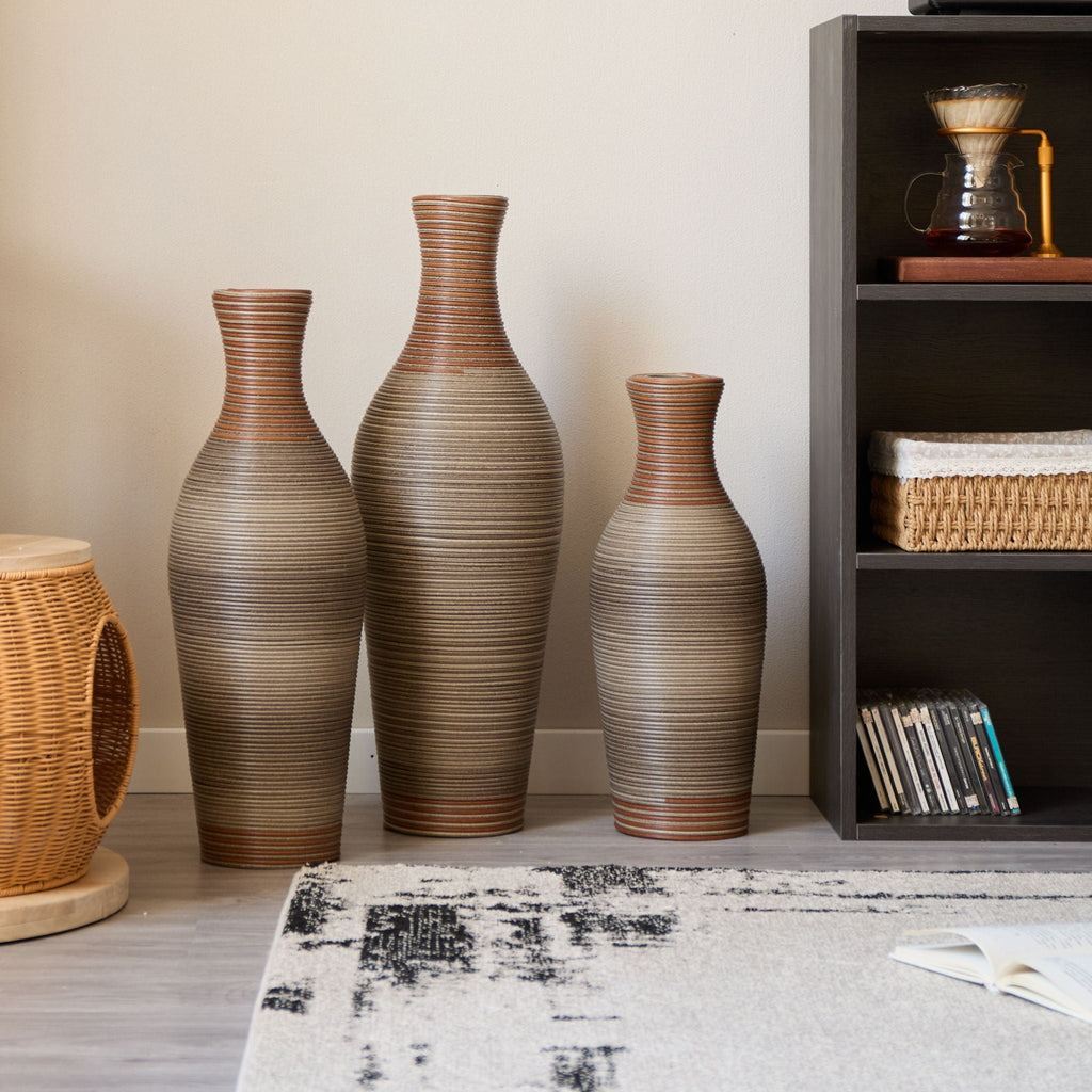 Classic And Neat Floor Vase with High Independent Stand - Multiple Colors