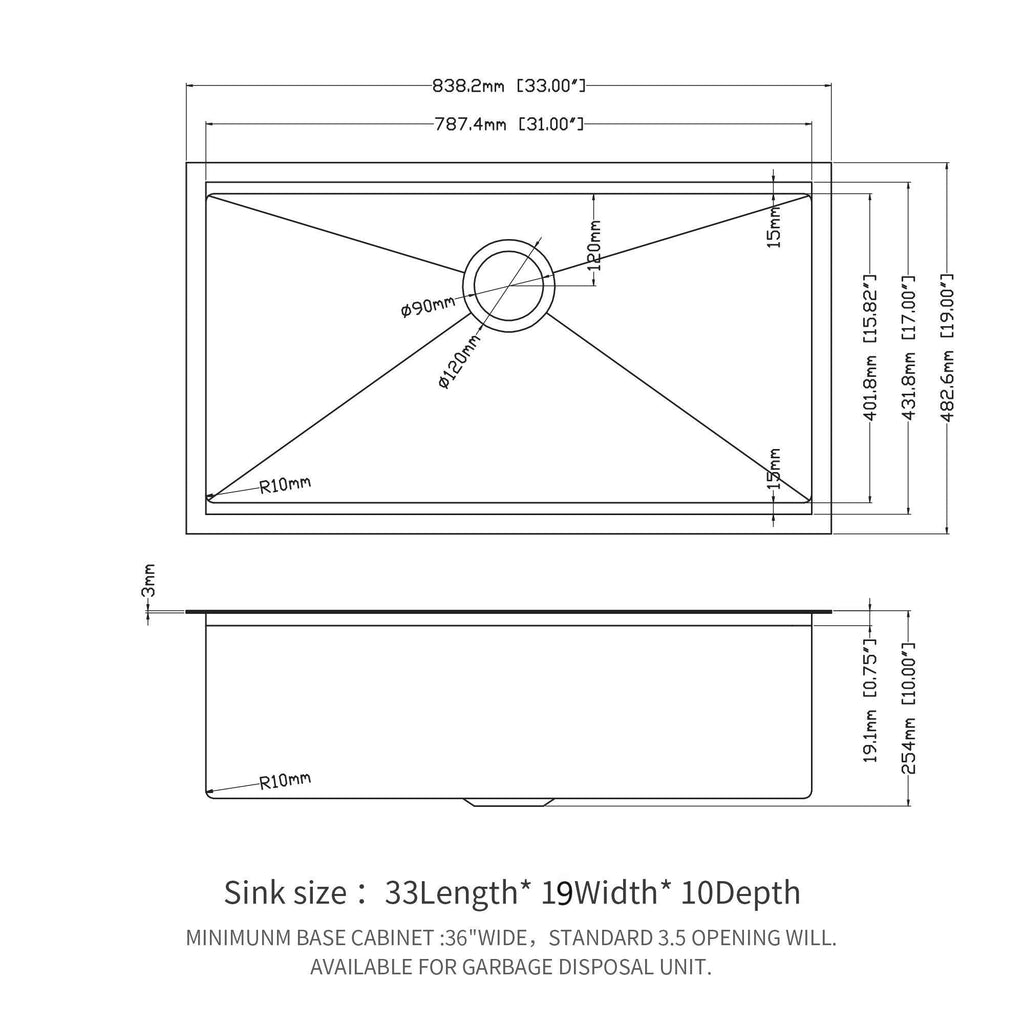 Gunmetal Black Workstation Kitchen Sink with Multifunction Ledge - 33" Undermount