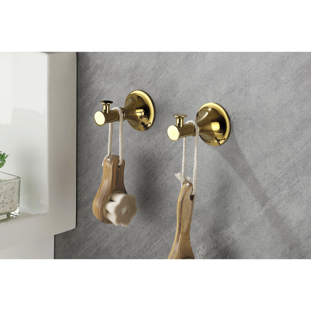 6 Piece Bathroom Accessories Set with Brass Construction - Gold, Matte Black, Brushed Gold