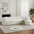 Modular Sectional Sofa with Curved Back - Beige