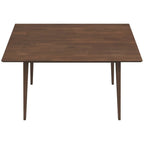 Modern Rectangular Dining Table with Solid Wood Construction - Dark Brown or White