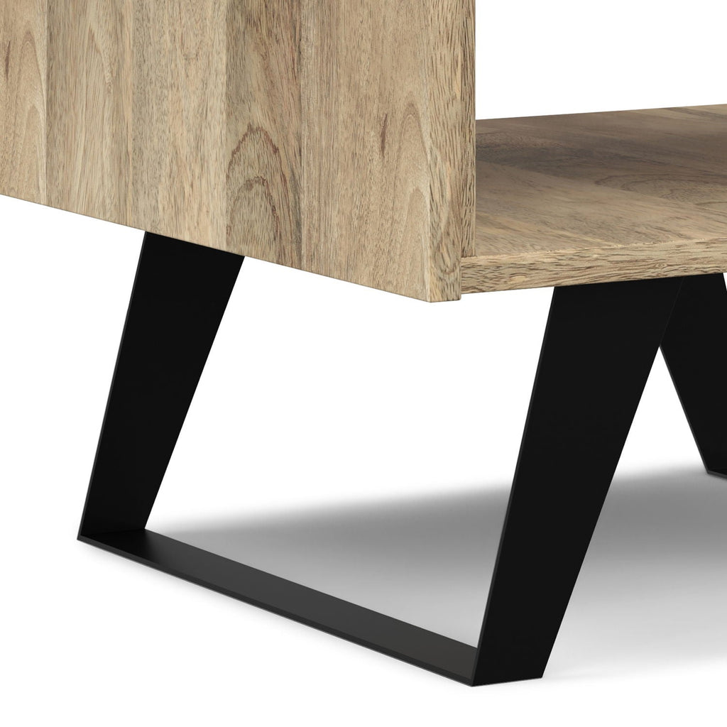 Handcrafted Acacia End Table with 1 Drawer - Light Brown, Dark Gray, or Dark Brown