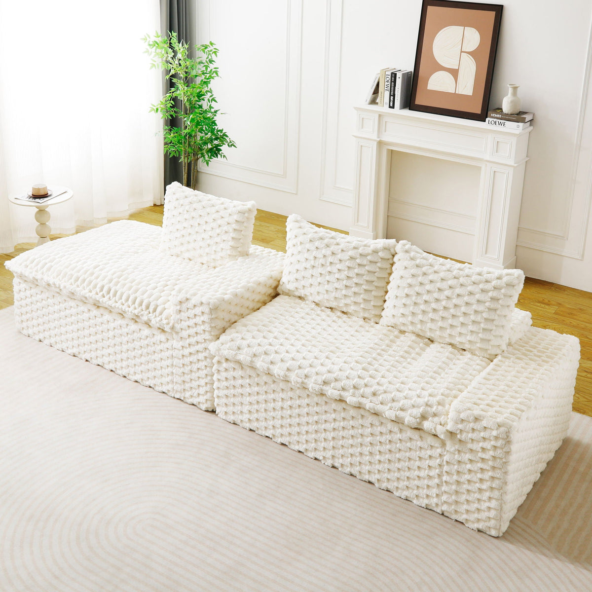 Convertible Modular Sectional Sofa with Twin Seat and Chaise - Multiple Colors
