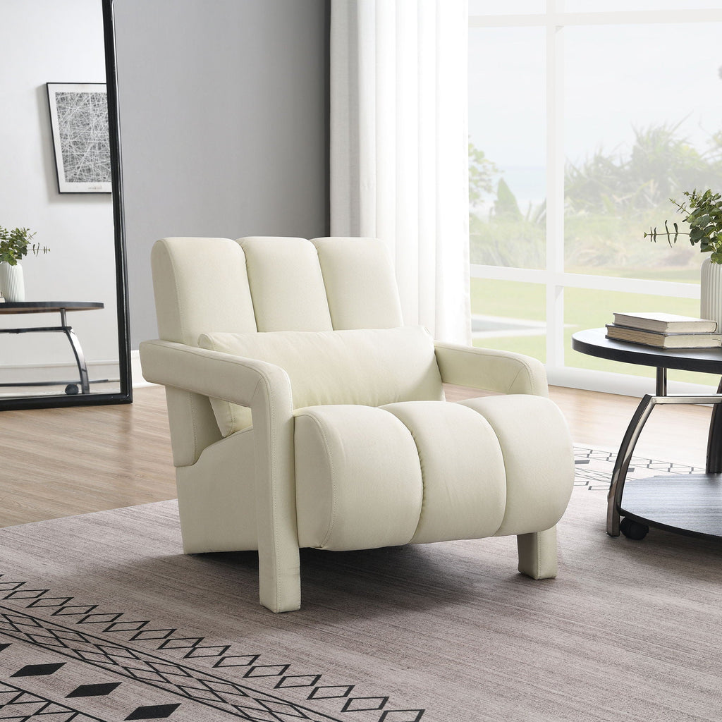 Modern Upholstered Accent Chair with Pillow - Fabric
