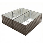 8x4x2 FT Woodgrain Galvanized Raised Garden Bed Set with Durable Steel - Walnut
