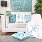 Seahorses Pillow Cover with Matching Back – 20x20 Inch Accent Pillow