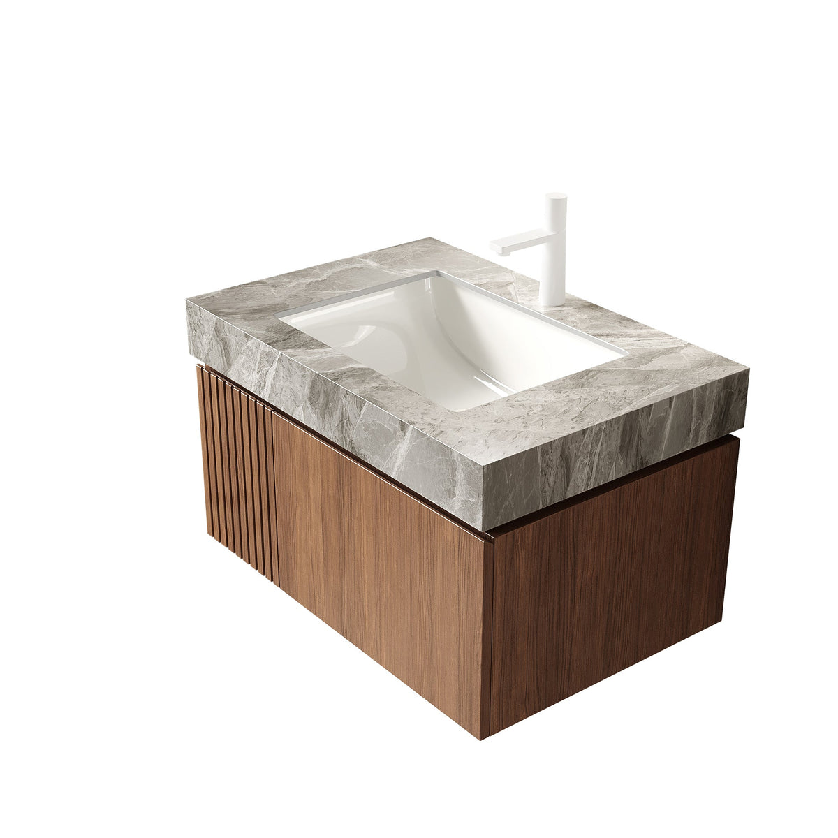 30" Bathroom Sink with Sintered Stone Countertop - Light Gray