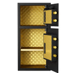 Large Double Door Digital Security Safe with Fireproof and Waterproof Bag - Black