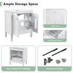 30" No Assembly Needed Vintage Bathroom Vanity with Spacious Storage - Vintage Finish