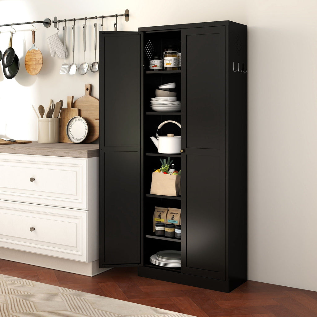 Kitchen Pantry Cabinet With 4 Adjustable Shelves