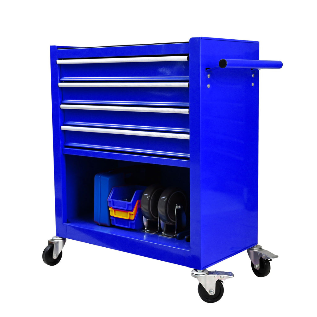 Multifunctional 4-Drawer Tool Cart with Wheels - Blue or Orange
