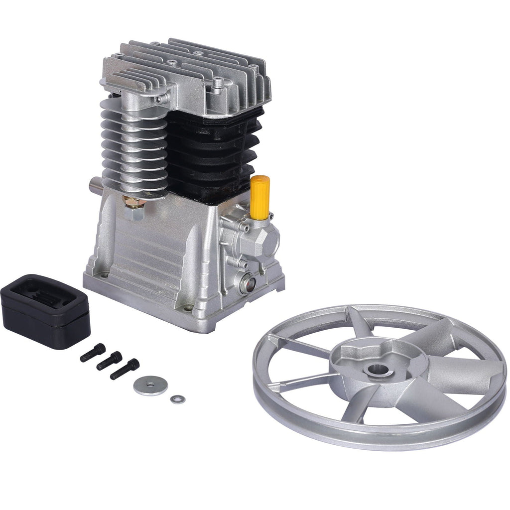Piston 3Hp Air Compressor Head Pump with 2.2Kw Power - Silver