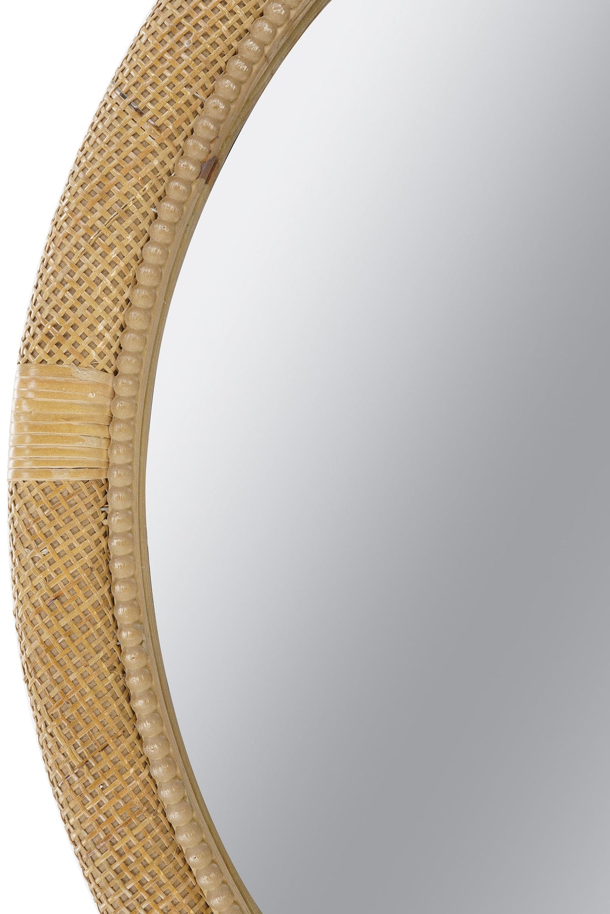 Woven Rattan Decorative Round Mirror