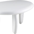 High Gloss End Table with Durable Synthetic Wood - White