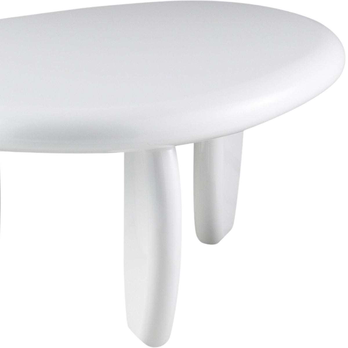 High Gloss End Table with Durable Synthetic Wood - White