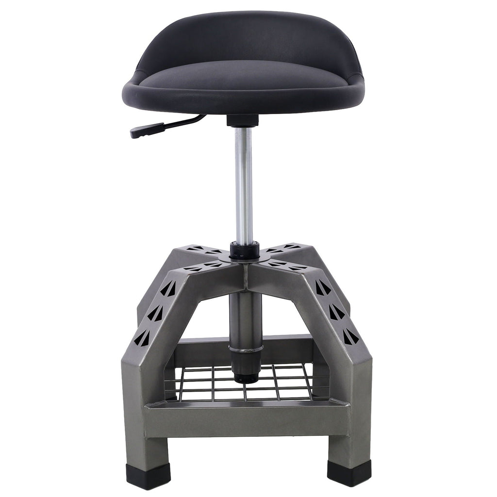 Pneumatic 360 Degree Swivel Creeper Stool with Adjustable Height - Red, Yellow, Green, Dark Gray