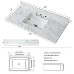 Elegant Sintered Stone Bathroom Vanity Top with Rectangular Undermount Ceramic Sink - White