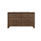 Walnut Color Solid Wood Dresser 6-Drawers with Rounded Edges - Walnut
