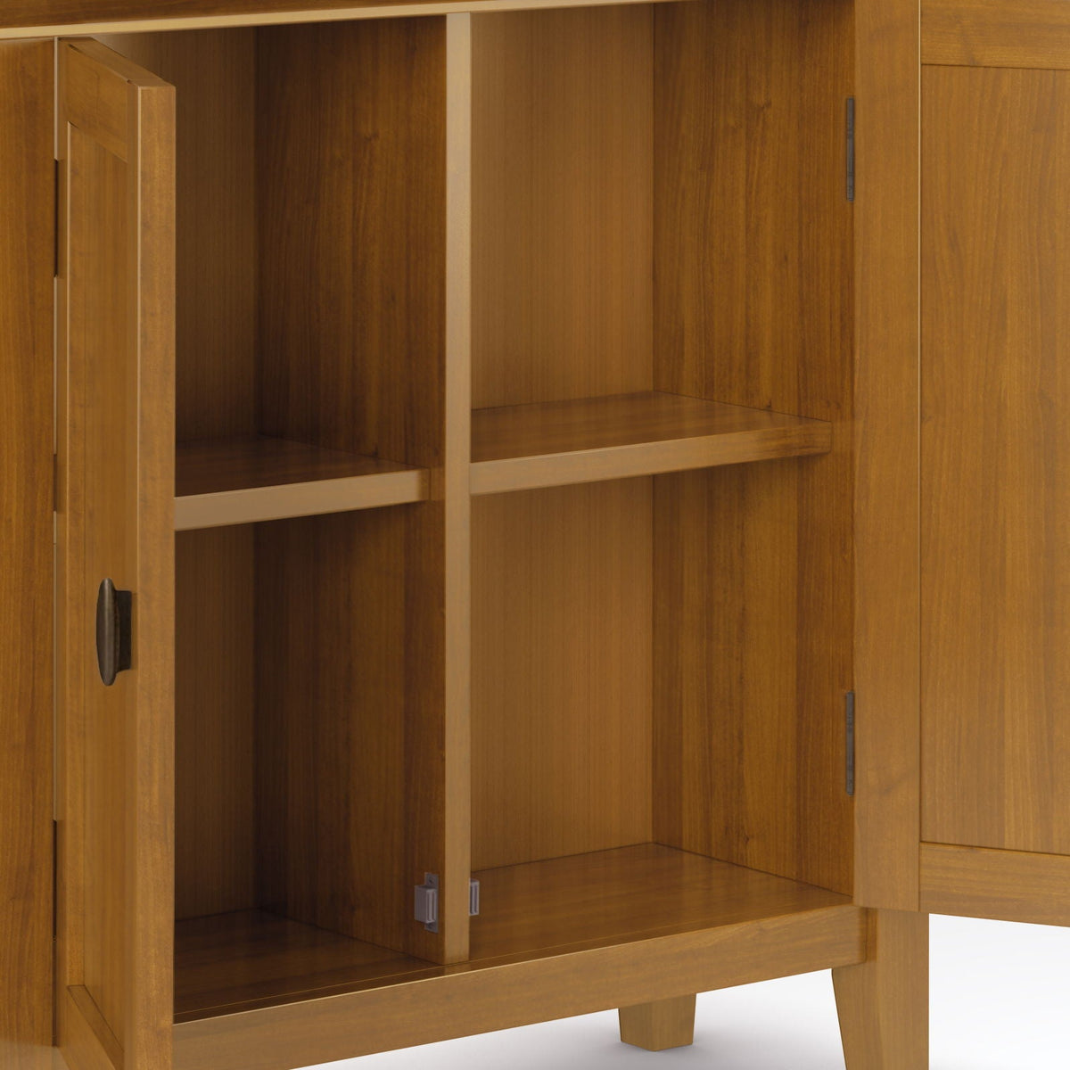 Handcrafted Low Storage Cabinet with Adjustable Shelves - Multiple Colors