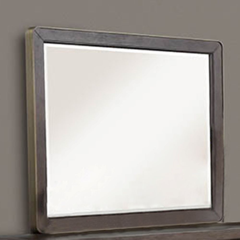 Antique Brown Mirror with Beveled Glass - Brown