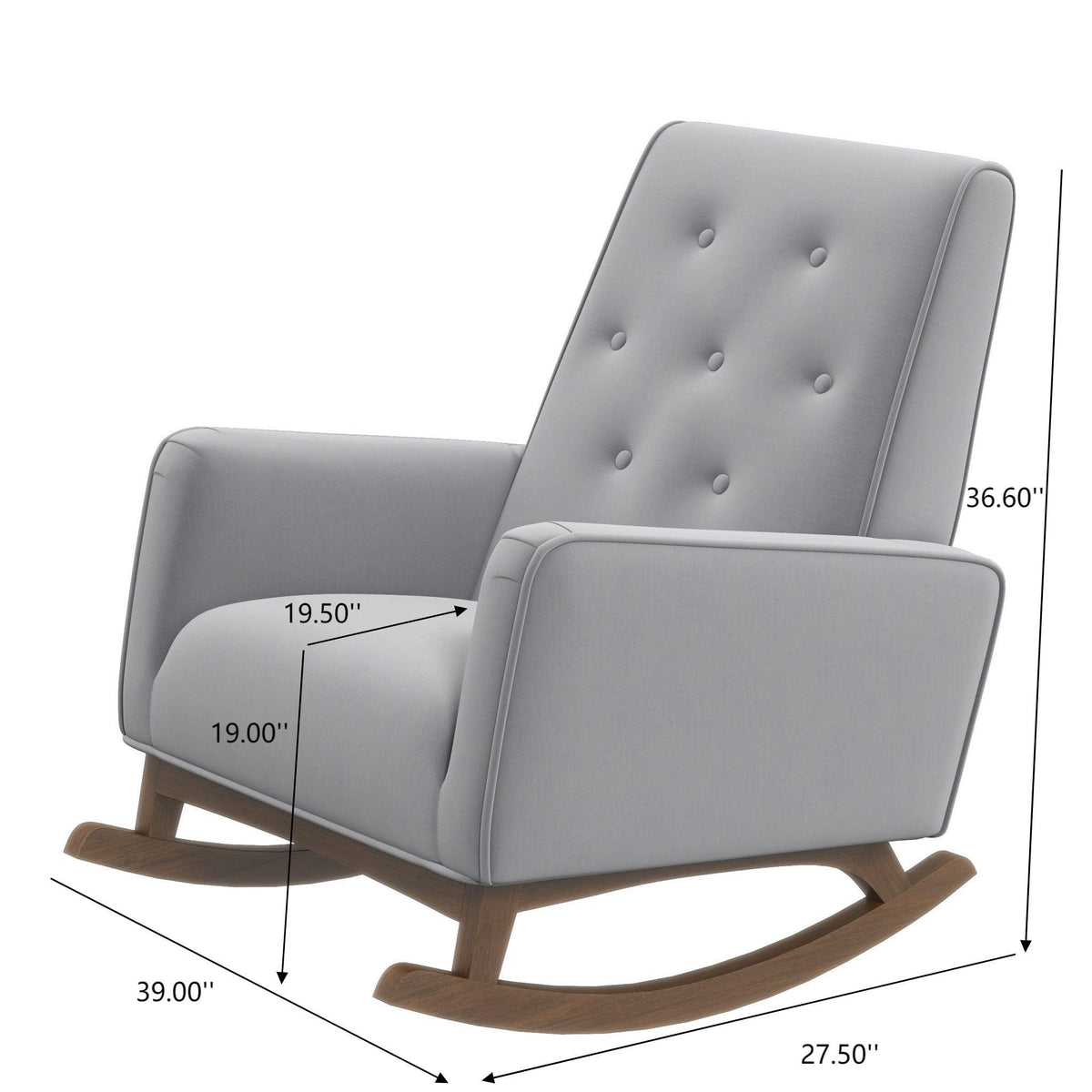 Demetrius Solid Wood Rocking Chair - Multiple Colors