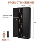Kitchen Pantry Cabinet With 4 Adjustable Shelves