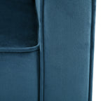 Blue Velvet Upholstered Club Chair with Contemporary Design - Blue