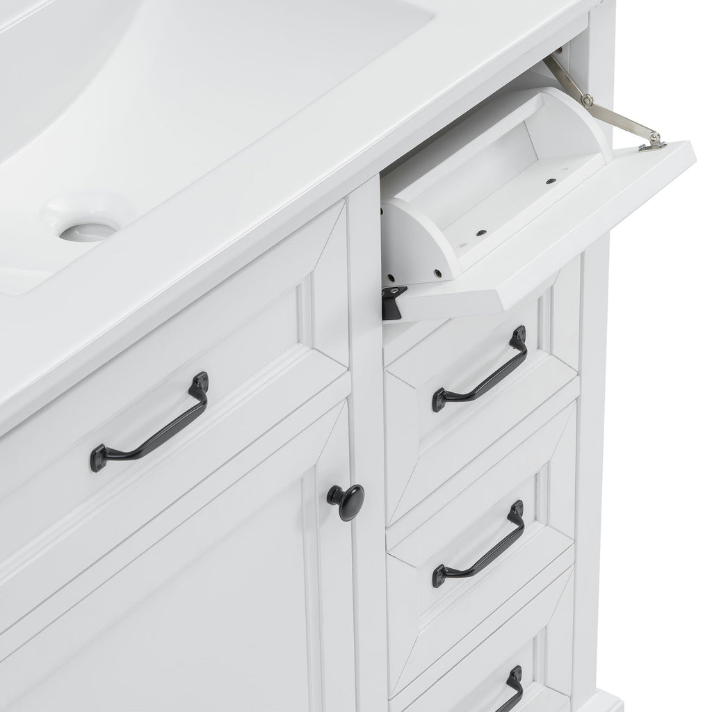 36" Bathroom Vanity with Sink and Soft Close Hinges - Dark Gray or White