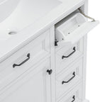 36" Bathroom Vanity with Sink and Soft Close Hinges - Dark Gray or White