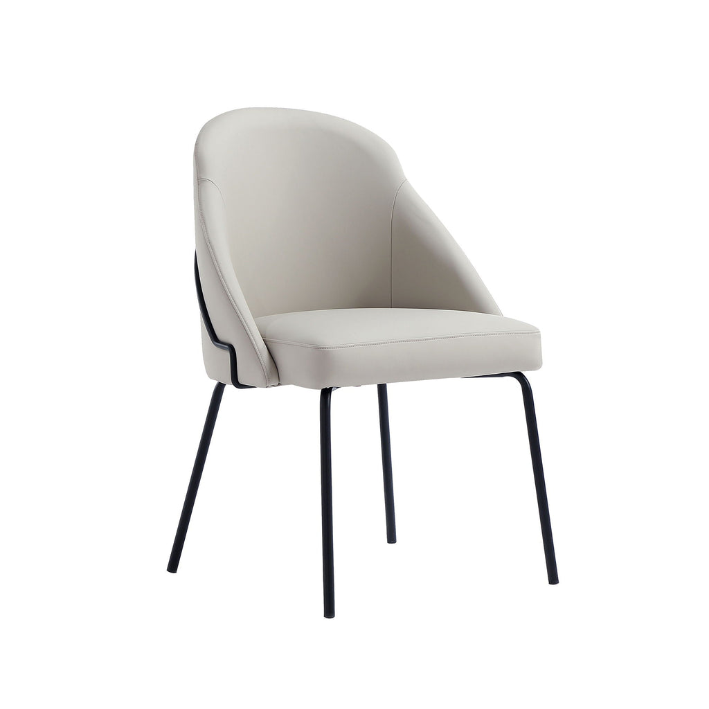 Modern Vegan Upholstered Dining Chair with High-Density Foam - Beige, Gray, or White